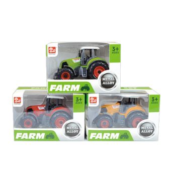 3x DIECAST METAL FARM TRACTORS RED YELLOW GREEN