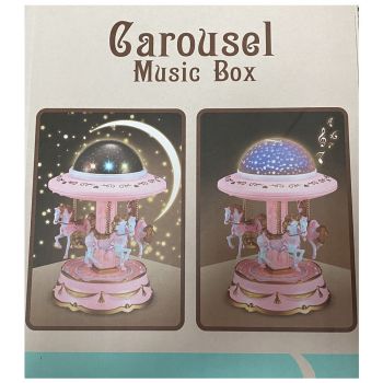 Pink Music Box Musical Carousel Horse LED Carousel Toy Child Birthday Xmas Gift
