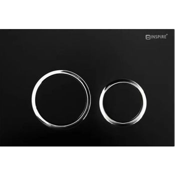 R&T Standard Cisterns Push Plates - Round Matte Black With Chrome Trim