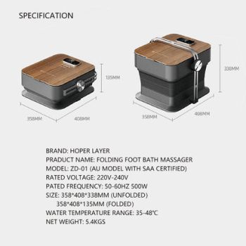 Hoper Layer Electric DPS Heating Folding Foot Bath Massager AU Model with SAA Certified