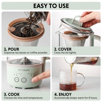 BUYDEEM Mini Multi-function Tea/Coffee Maker K32 600ml