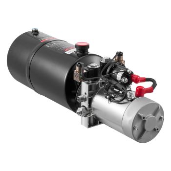 VEVOR 8 L Hydraulic Power Unit, Double Acting Dump Trailer Pump, 22 MPa Max Relief Pressure & 3.4 L/min Flow Rate, DC 12V Hydraulic Pump with Metal Reservoir for Dump Trailer Car Lifting