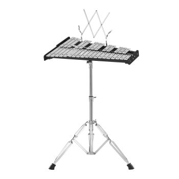 VEVOR 32 Note Glockenspiel Xylophone Bell Kit, Professional Percussion Instrument Set with Mallets, Drum Sticks, Music Stand, Adjustable Stand and Carrying Bag for Students & Adults