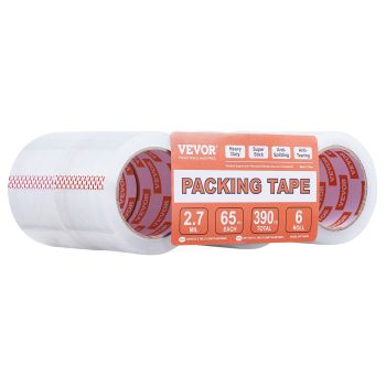 VEVOR Clear Packing Tape 6 Rolls 65 Yards Heavy Duty Clear Packing Tapes 2.7 Mil