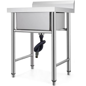 VEVOR Handmade Sink Non-magnetic Stainless Steel Kitchen Sink Hand Made 1 Compartment 44.4 x 41.9 x 25.4 cm Capacity Huge Tub Sink for Farmhouse Cafe Shop Hospital