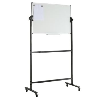VEVOR 91.5x61cm Rolling Magnetic Whiteboard, Double-sided Mobile Whiteboard, Adjustable Height Dry Erase Board with Wheels, 1 Magnetic Erase & 3 Dry Erase Markers & Movable Tray Office, School