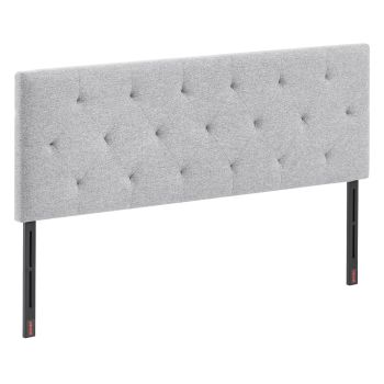 VEVOR Headboard, Full Size Headboard with Adjustable Height, Comfortable Diamond Tufted for Full Size Bed, W 56.3 x H(35.6-47.4)inches, Ideal for Bedroom, Hotel, Homestay, Dormitory, Light Grey