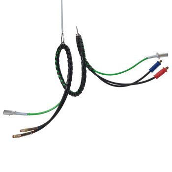 VEVOR 12FT Semi Truck Air Lines Kit, 3-in-1 Air Hoses & ABS Power Line for Semi Truck Trailer Tractor, 7-Way Plug Electrical Cord Cable and Rubber Air Lines Hose Assembly Kit with Hook & Teflon Tape