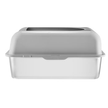 VEVOR Cat Litter Box, 152 mm Deep, XL Extra Large Stainless Steel Cat Litter Box with Scoop, Wide Filtering Foot Board & High Sides, Enclosed Odor-Free Easy-to-Clean Litter Box, Fit for Big Cats