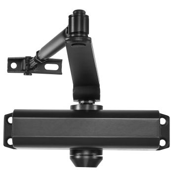 VEVOR Door Closer, Automatic Door Closer Commercial or Residential Use for Door Weights 85 kg, Adjustable Size Hydraulic Buffer Door Closers Heavy Duty Cast Aluminum Body, Easy Install, Black