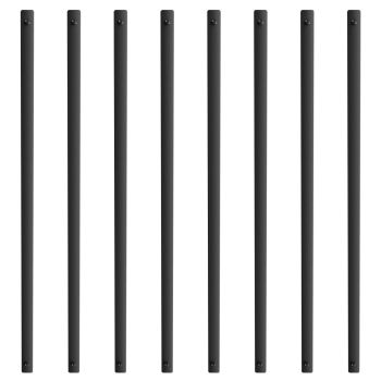 VEVOR Staircase Metal Balusters, 29.5'' x 1'' Flat Aluminum Alloy Decorative Banister Spindles, 51 Pack Deck Baluster with Screws, Classic Hollow Deck Railing Satin Black Powder Coated for Porch