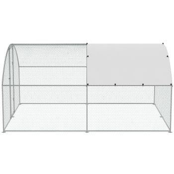VEVOR Large Metal Chicken Coop, 9.8x12.9x6.5 ft Walk in Chicken Run for Yard with Waterproof Cover, Doom Roof Hen House with Security Lock for Outdoor and Backyard, Farm, Duck Rabbit Cage Poultry Pen