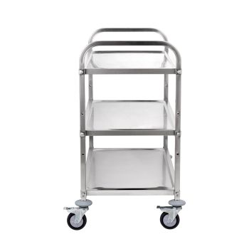 VEVOR 3-Tier Utility Cart Rolling Cart on Wheels 37.5"x20"x37.7" 450 LBS 6 Hooks
