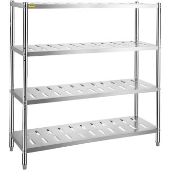 VEVOR Garage Shelf Heavy Duty Shelving 4-Tier 150x45x155cm Stainless Steel