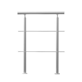 VEVOR Handrails for Outdoor Steps, 31.5in Length 2 Crossbars Stair Hand Rail Kit, Transitional Stainless Steel Railings w/ Installation Kit, Double-column Staircase Handrails for Seniors,Porch & Deck