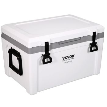 VEVOR Insulated Portable Cooler, 49 L, Holds 50 Cans, Ice Retention Hard Cooler with Heavy Duty Handle, Ice Chest Lunch Box for Camping, Beach, Picnic, Travel, Outdoor, Keeps Ice for up to 6 Days