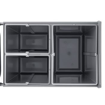 VEVOR Pullout Trash Can for Kitchen Cabinets, 20+10+10L Double Under Sink Garbage Waste Recycling Bin, Under Mount Waste Container, with Heavy Duty Metal Full Extension Sliding System and Handle