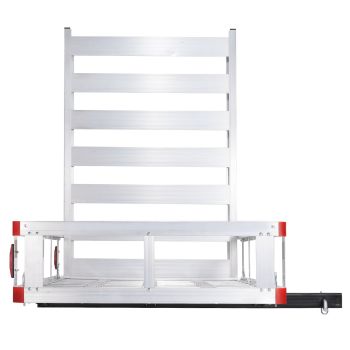 VEVOR 50 x 29.5 x 8.7 in Hitch Cargo Carrier, 500lb Capacity Trailer Hitch Mount Aluminum Cargo Basket with Folding Ramp, Luggage Carrier Rack Fits 2" Hitch Receiver for SUV Truck Pickup Camping