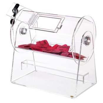VEVOR Acrylic Raffle Drum, Holds 2500 Tickets or 100 Raffle Balls, Professional Raffle Ticket Spinning Cage with 2 Keys, Transparent Lottery Spinning Drawing, Raffle Ticket Box for Lottery Games Bingo