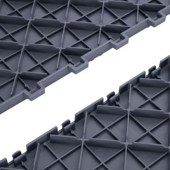 VEVOR Garage Tiles Interlocking, 12 x 12 x 0.53 inch 50 Pack Garage Floor Covering Tiles, Non-Slip Double-Sided Texture Garage Flooring Tiles, for Garages, Basements, Repair Shops, Graphite Gray