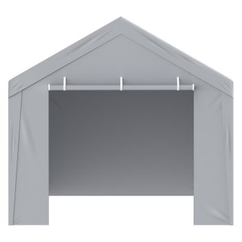 VEVOR Carport Replacement Canopy Cover Top + Side Wall 10 x 20 ft, Garage Tent Shelter Tarp Heavy-Duty Waterproof & UV Protected, Easy Installation with Ball Bungees,White (Frame Not Included)