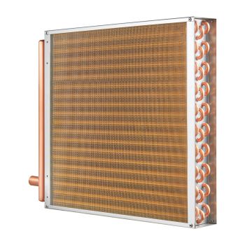 VEVOR 20"x 20" Heat Exchanger Water to Air 3-Row 3/8" Copper Ports 242 Fins