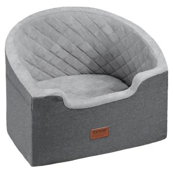 VEVOR Dog Booster Car Seat Pet Car Seat for Small Medium Dog up to 24.9 kg Gray