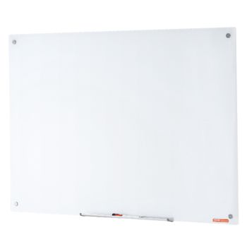 VEVOR Magnetic Glass Whiteboard, Dry Erase Board 48"x32", Wall-Mounted Large White Glassboard Frameless, with Marker Tray, an Eraser and 2 Markers, White