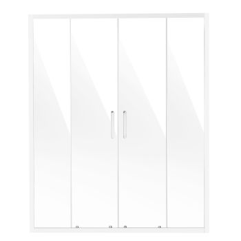 VEVOR Semi-frameless Double Sliding Shower Door SGCC Tempered Glass 1/4" Chrome