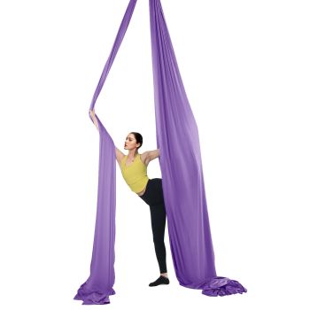 VEVOR Aerial Yoga Hammock & Swing, 4 m Length, Yoga Starter Kit with 100gsm Nylon Fabric, Full Rigging Hardware and Easy Set-up Guide, Antigravity Flying for All Levels Fitness Bodybuilding, Purple