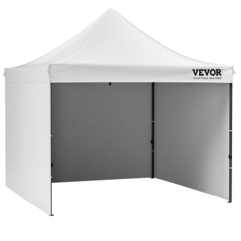 VEVOR Pop Up Canopy Tent Outdoor Gazebo Tent 10x10FT with Sidewalls & Bag White