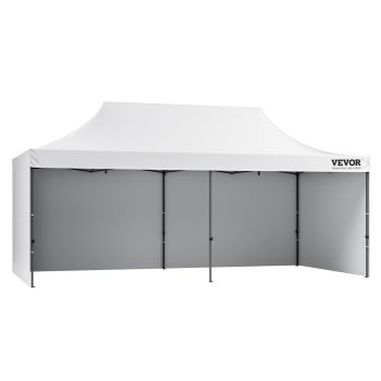 VEVOR Pop Up Canopy Tent Outdoor Gazebo Tent 10x20FT with Sidewalls & Bag White