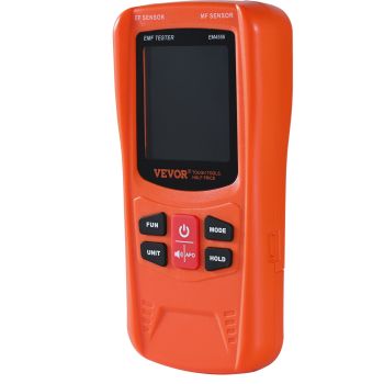 VEVOR 3-in-1 EMF Meter, 5Hz-6GHz, Handheld Rechargeable Electromagnetic Field Radiation Detector, Digital LCD EMF Tester for EF MF RF Home Inspections Outdoor Ghost Hunting 5G Cell Tower Temperature