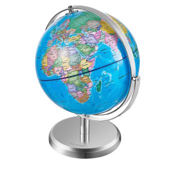 VEVOR Illuminated World Globe with Stand, 228.6 mm, Educational Earth Globe with Stable Heavy Metal Base and LED Constellation Night Light HD Printed Map, Spinning for Kids Classroom Learning