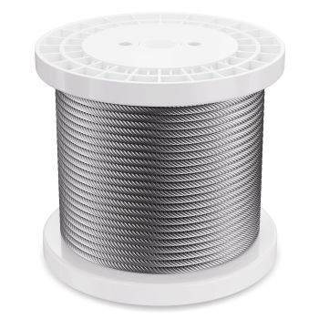VEVOR Carbon Steel Cable 6.35 mm 7 x 19 Steel Wire Rope 76.2 m Cable Railing