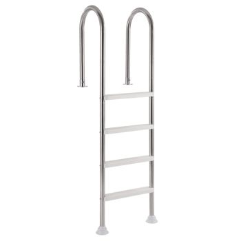 VEVOR 4-Step Stainless Steel Pool Ladder of 2 Handrail for 1371.6 mm Decked Pool