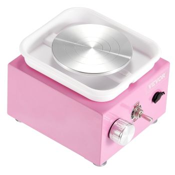 VEVOR Mini Pottery Wheel Electric Ceramic Wheel Machine 0-320RPM Speed Pink