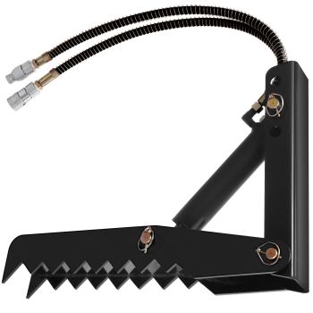 VEVOR 61cm Hydraulic Backhoe Excavator Thumb Attachments Weld On 1.27cm Teeth Thick Steel Plate Assembly 12MM Bolt-On Design with Hydraulic Cylinder