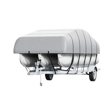 VEVOR Pontoon Boat Cover 800D Waterproof Trailerable 19-20 ft with Storage Bag