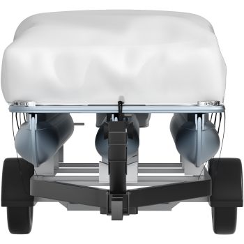 VEVOR Pontoon Boat Cover, Fit for 17\'-20\' Boat, Heavy Duty 600D Marine Grade Oxford Fabric, UV Resistant Waterproof Trailerable Boat Cover with 2 Support Poles and 7 Wind-Proof Straps, Gray