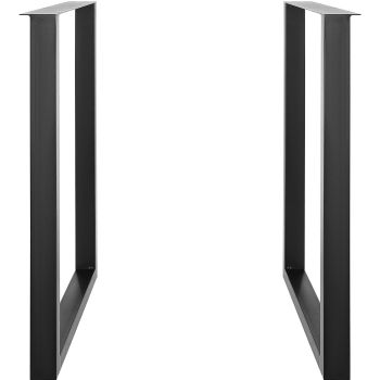VEVOR 711.2MM Adjustable Furniture Legs, Square Reinforced Steel Office Table legs Set of 2 for DIY, Max Load 453.6KG Heavy Duty Desk Legs, Quick Instalation & Rich Accessories Legs Black