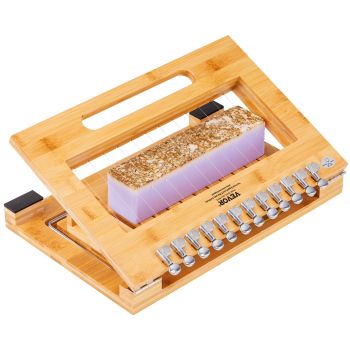 VEVOR Soap Cutter, Cut 1-12 Bars, Precisely and Accurately Cut 1 Inch Bars, Bamboo Soap Slicer With Steel Wire, Multi Handmade Soap Wire Cutter for Loaf Candles Cheese Butter DIY Making Tool