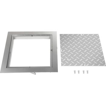 VEVOR Recessed Manhole Cover 60 x 60 cm Clear Opening, Galvanized Steel Drain Cover Overall Size 67 x 67 cm, Sealed Square Manhole Cover and Frame, Steel Man Hole Lid Inspection Access for Boat/