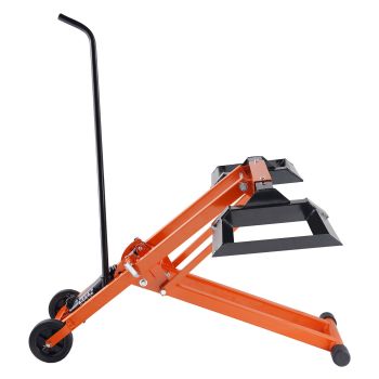 VEVOR Lawn Mower Lift with Hydraulic Jack, 500 Lbs Weight Capacity, Solid Carbon Steel Lawn Mower Lift, Adjustable Movable Lawn Lifter for Riding Tractors and Zero Turn Lawn Mowers, Orange