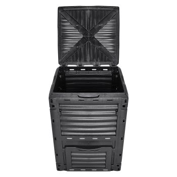 VEVOR Garden Compost Bin 300 L, BPA Free Composter, Large Capacity Outdoor Composting Bin with Top Lid and Bottom Door, Easy Assembling, Lightweight, Fast Creation of Fertile Soil