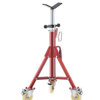 VEVOR Pipe Stand, Pipe Jack Stands with Casters Adjustable Height 28-52 Inch, V Head Pipe Stand 882 LB, Folding Portable Pipe Stands 1/8 to 12 Inch Pipe Supporting, Steel Jack Stand