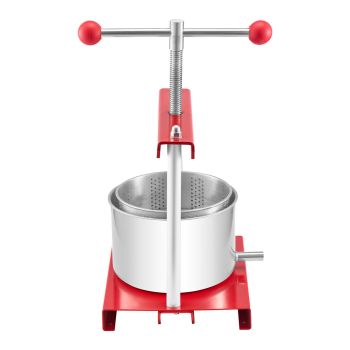 VEVOR 0.8 Gal/3L Fruit Wine Press, 2 Stainless Steel Barrels, Manual Juice Maker, Cider Apple Grape Tincture Honey Olive Oil Making Press with T-Handle for Outdoor Kitchen Home