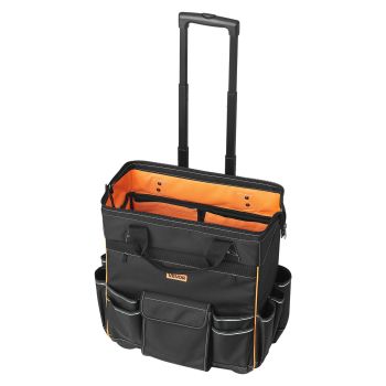 VEVOR Rolling Tool Bag, 110 lbs Load Capacity, 25 Pockets Heavy Duty Roller Tool Bag with Adjustable Telescoping Handle & Stable Base, Toolbag Organizers with Wheels for Electrician, Construction