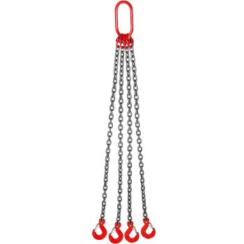 VEVOR 4 Legs Lifting Hook Chain Sling 2Mx8MM, 4T Lifting Chain Sling Legs Steel Factories Steel Powder Coating Lifting Chain High Temperature Resistance