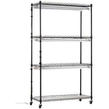 VEVOR Plant Stand with Grow Lights 4 Tiers 180W 150 cm Tall Plant Grow Shelf